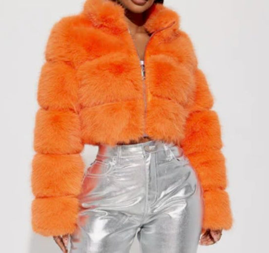 Orange You Beautiful Crop Fur
