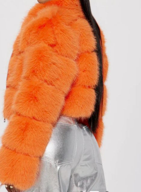 Orange You Beautiful Crop Fur