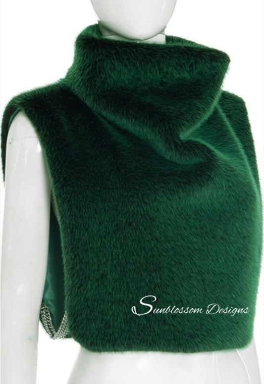 Emerald Goddess Fur Vest
