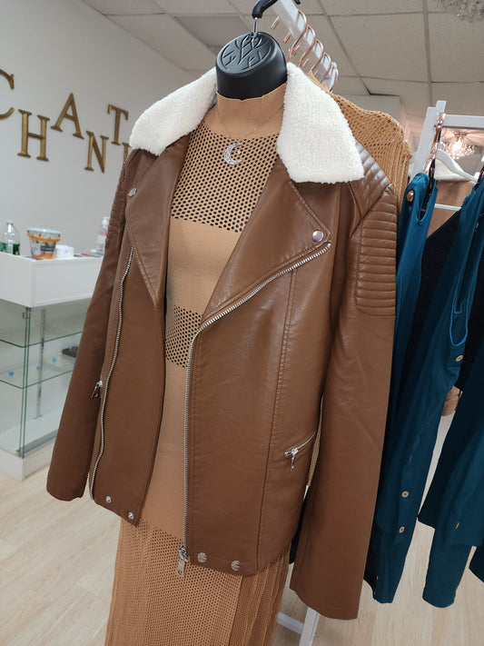 Leather Me Down Jacket